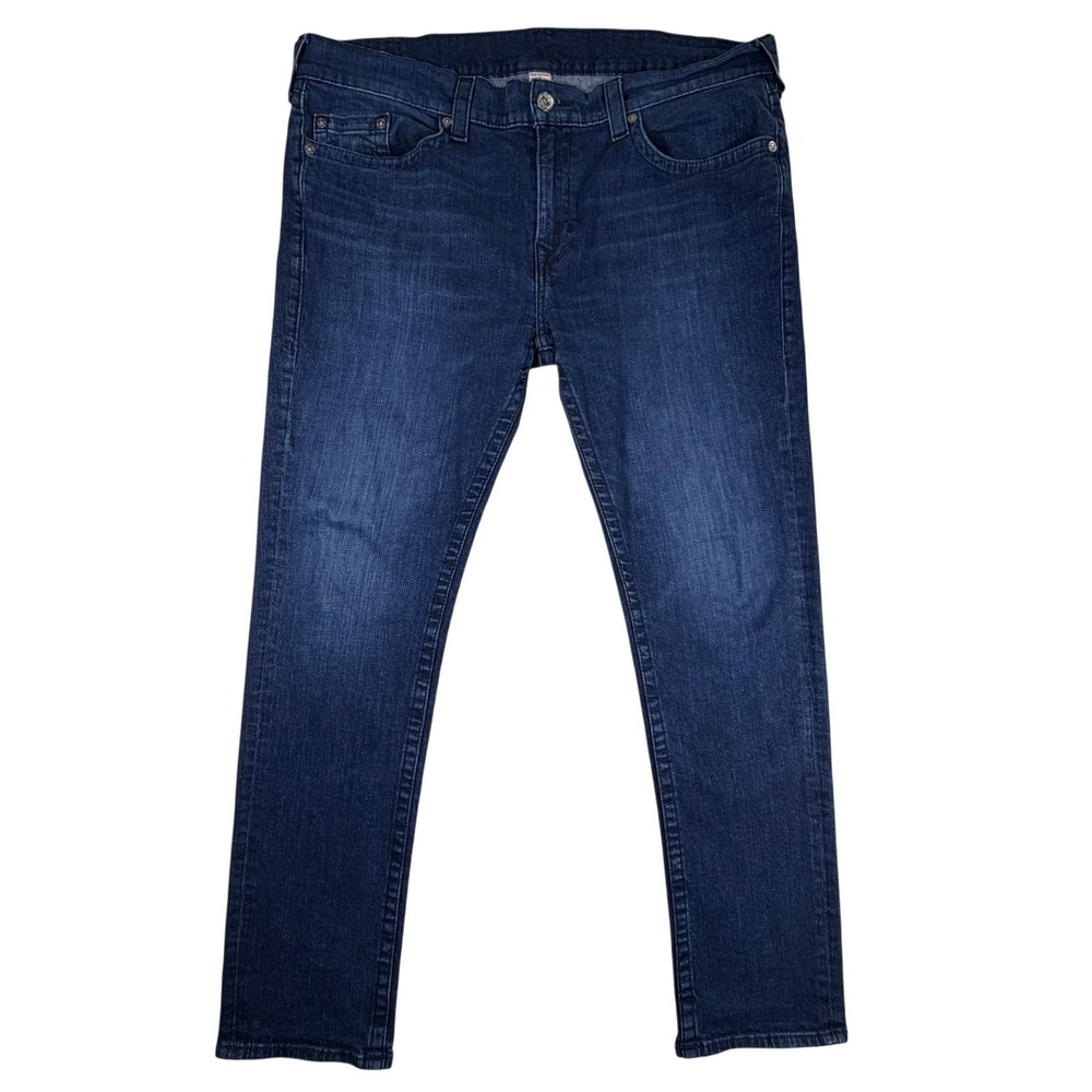 True Religion Mens Rocco Relaxed Skinny Jeans Indigo Dark Wash Size 44x30 40